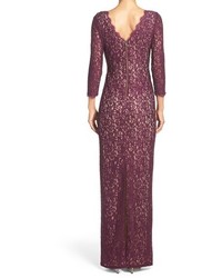 Adrianna Papell Scalloped Lace Gown