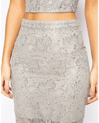 metallic lace skirt