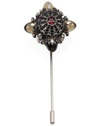 Alexander McQueen Swarovski Crystals Medallion Lapel Pin