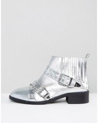 Asos Ashes Wide Fit Studded Leather Ankle Boots