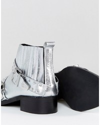 Asos Ashes Wide Fit Studded Leather Ankle Boots
