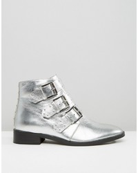 Asos Ashleigh Leather Studded Ankle Boots