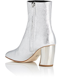 Proenza Schouler Curved Heel Metallic Leather Ankle Boots