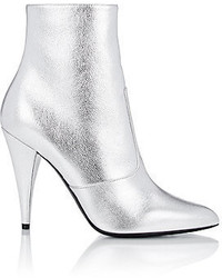 Saint Laurent Metallic Fetish Ankle Boots Silver Size 11