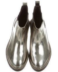 Brunello Cucinelli Metallic Leather Ankle Boots W Tags