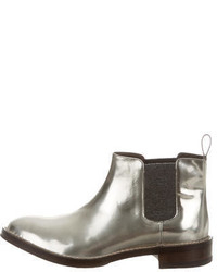 Brunello Cucinelli Metallic Leather Ankle Boots W Tags
