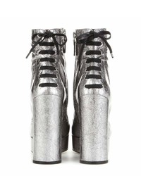 Marc Jacobs Metallic Leather Platform Ankle Boots