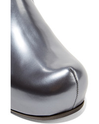 Rick Owens Metallic Leather Wedge Ankle Boots