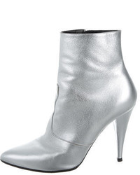 Saint Laurent Metallic Pointed Toe Ankle Boots