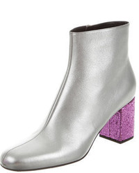 Saint Laurent Metallic Sequin Embellished Ankle Boots