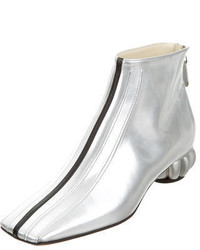 Chanel Metallic Square Toe Ankle Boots W Tags