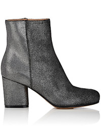 Maison Margiela Metallized Suede Side Zip Ankle Boots
