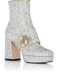 Gucci Soko Glitter Platform Ankle Boots