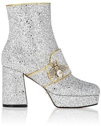 Gucci Soko Glitter Platform Ankle Boots