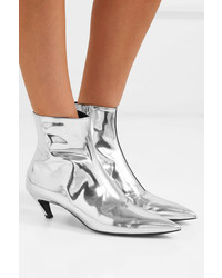 Balenciaga Talon Slash Mirrored Leather Ankle Boots