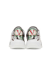 Valentino Silver And Grey Garavani Undercover Edition Climbers Sneakers
