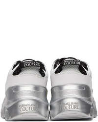 VERSACE JEANS COUTURE White Silver Speedtrack Logo Sneakers