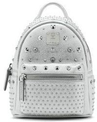 MCM Bebe Boo Special Stark Studded Metallic Leather Backpack