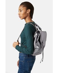 Topshop Metallic Faux Leather Backpack