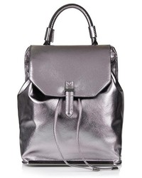 Topshop Metallic Faux Leather Backpack