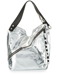 Proenza Schouler Medium Soft Metallic Hobo Bag Silver