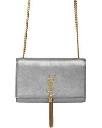 Saint Laurent Monogram Metallic Leather Shoulder Bag