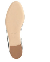 J.Crew Cleo Perforated Mirror Metallic Loafers