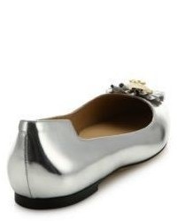 Tory Burch Melody Metallic Leather Point Toe Flats