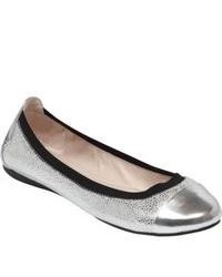 Vince Camuto Elisee Silver Gleam Leather Ballet Flats