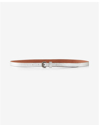 Express Genuine Leather Distressed Silver Belt