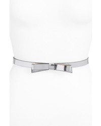 kate spade new york Bow Skinny Leather Belt Silver Small