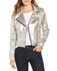 Cupcakes And Cashmere Foiled Faux Suede Moto Jacket