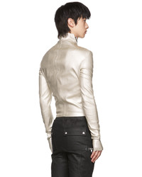 Rick Owens Silver Gary Leather Jacket