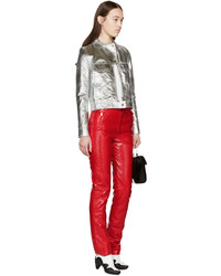Courreges Courrges Silver Metallic Leather Jacket