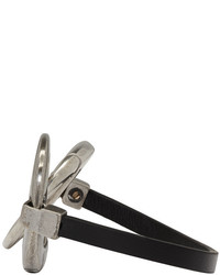 Lanvin Black Silver Hooks Bracelet