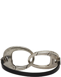 Lanvin Black Silver Hooks Bracelet