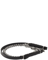 Emanuele Bicocchi Silver And Black Beaded Leather Bracelet