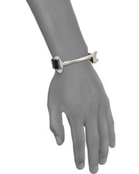 Maison Margiela Silver Leather Key Charm Bracelet