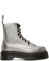 Silver Leather Casual Boots