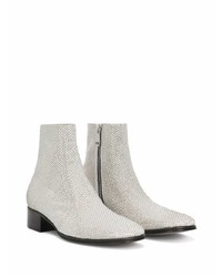 Dolce & Gabbana Crystal Embellished Leather Ankle Boots