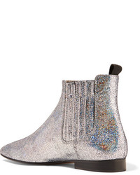 Joseph Glittered Leather Chelsea Boots Silver