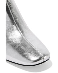 Marc Jacobs Rocket Metallic Leather Chelsea Boots Silver