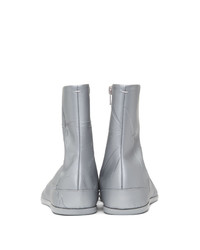 Maison Margiela Silver Metallic Flat Tabi Boots