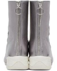 Raf Simons Silver Solaris 21 High Zip Up Boots