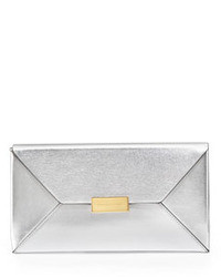 silver envelope clutch bag