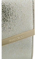 Jimmy Choo Champagne Emmie Leather Clutch Bag
