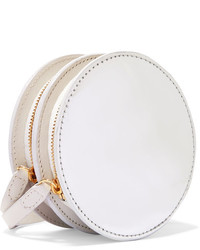 Diane von Furstenberg Circle Mirrored And Smooth Leather Pouch Silver