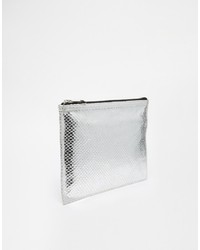 Asos Leather Zip Top Clutch Bag