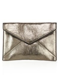 Rebecca Minkoff Leo Crackled Metallic Leather Envelope Clutch