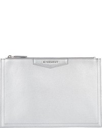 Givenchy Medium Antigona Zip Pouch Silver